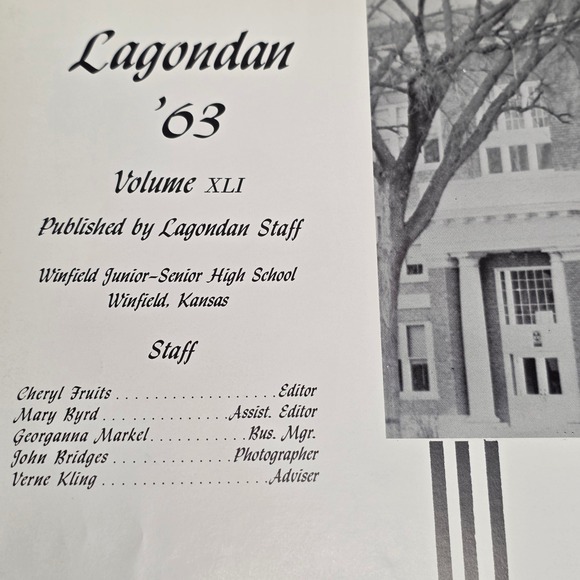 1963 Lagondan Yearbook Winfield High School Kansas Vintage School Memorabilia - Picture 8 of 11